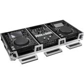 Odyssey Coffin Flight Case for 10" DJ Mixer & Two Large-Format Media Players (Black & Silver)