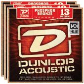 Dunlop 3 Sets of DAP1356 AG-PHB MEDIUM Acoustic Phosphor Bronze Strings