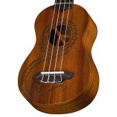 Luna Guitars - Uke Maluhia Peace Soprano w/ Gigbag