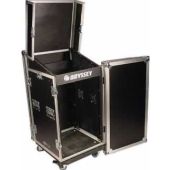 Odyssey Pro Rack Case with Wheels, 11 Unit Top Rack, 16 Unit Bottom Rack