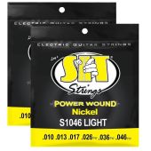 S.I.T. Strings S1046 Light Nickel Power Wound Electric Guitar Strings - 2 Sets