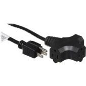 AC Extension Cord with Three Outlets (16 AWG, Black, 10') Available For Rent