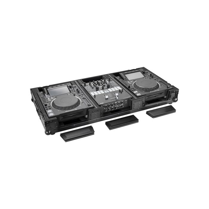 Odyssey Black Label Coffin Coffin Flight Case for 10" DJ Mixer and Two Large-Format Media Players (All Black)