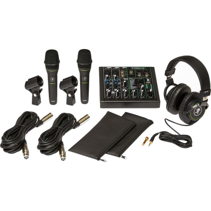 Mackie Performer Bundle 6-Channel Mixer, Two Dynamic Vocal Microphones, and Headphones