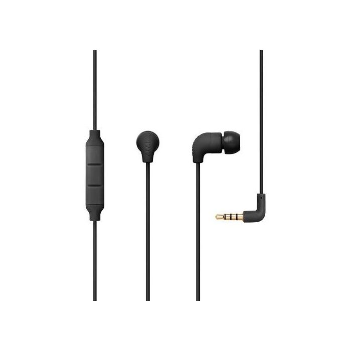 Pipe Earphone w/ one button mic - Black