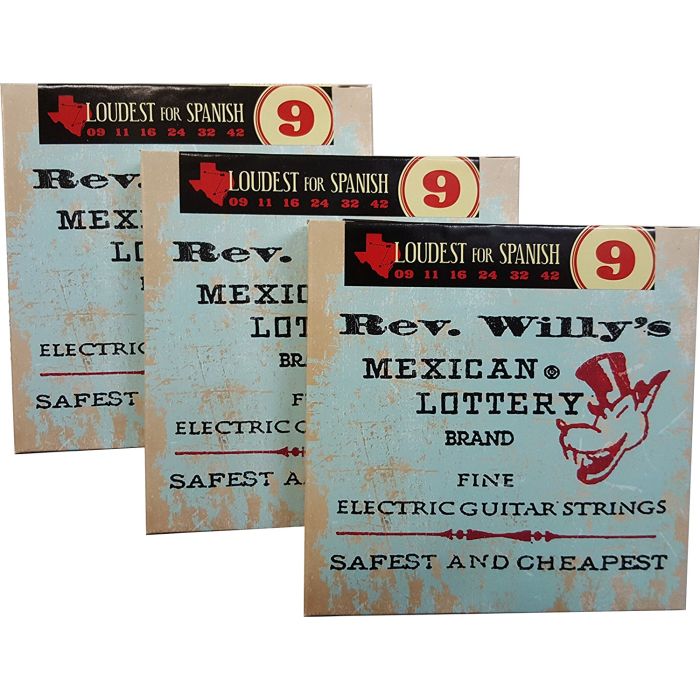 Dunlop Rev. Willy's Electric Guitar Strings 09-42 - 3 Pack