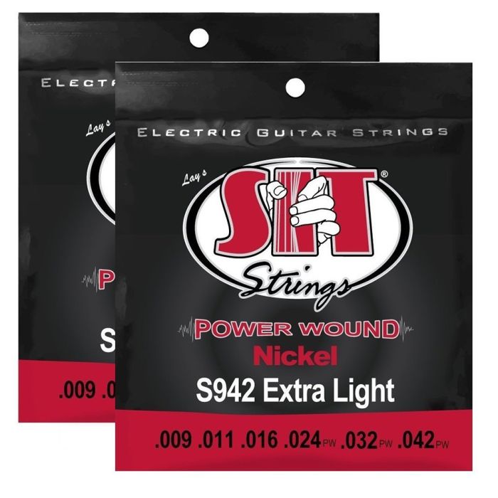 S.I.T. Strings S942 Extra Light Nickel Power Wound Electric Guitar Strings - 2 Sets