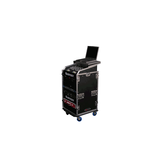 Odyssey Flight Zone Glide Style 11U Top Slanted 16U Bottom Combo Rack Case